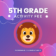 A purple and pink background with a cartoon lion.