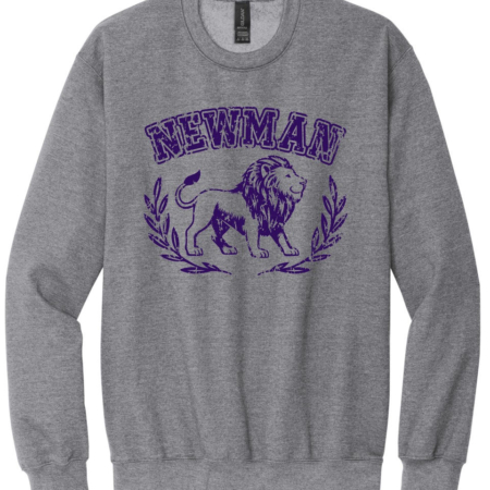 Sweatshirt with the word "Newman" printed on it, along with a graphic of a lion.